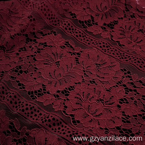 Red Floral Cotton Chantilly Lace